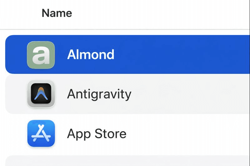 Open Almond from your Applications folder